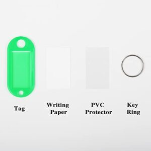 Plastic Key Tags 220 Pcs, Key Labels with Ring and Label Window, Key Chain ID Tags, Key Identifiers for Name, Luggage 10 Colors