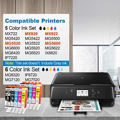 GALADA Compatible Ink Cartridges Replacement for Canon PGI-250XL CLI-251XL 250 251 XL for Pixma MX920 MX922 MX722 IP7220 IP8720 IX6820 MG5420 MG5422 MG5520 MG5522 MG5620 MG6320 Printer 10 Pack