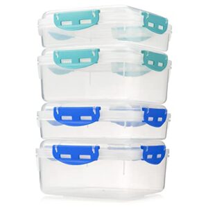 4 pcs sandwich containers – 100% airtight & bpa-free & microwave and dishwasher safe kitchen storage containers with upgraded snaps, included 2 heightened sandwich containers for lunch boxes and 2 normal version