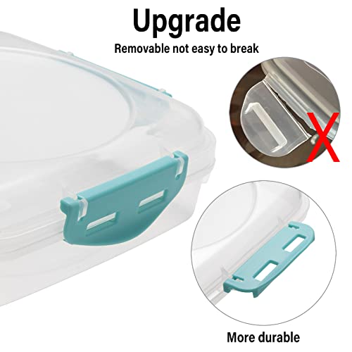 4 PCS Sandwich Containers - 100% Airtight & BPA-Free & Microwave and Dishwasher Safe Kitchen Storage Containers with Upgraded Snaps, Included 2 heightened Sandwich Containers for Lunch Boxes and 2 normal version