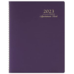 2023 Appointment Book - Weekly Appointment Book 2023, January - December 2023, Hourly Planner with Tabs, 15 Minutes, 8.26"x 10.7", Wirebound - Purple