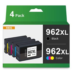 962xl ink cartridges combo pack remanufactured replacement for hp 962 xl 962 high yield for officejet pro 9010 9015 9025 9020 9018 9012 printer (black cyan magenta yellow,4-pack)
