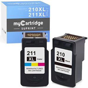 210xl 211xl combo mycartridge suprint remanufactured ink cartridge replacement for canon 210xl 211xl black color for pixma mx410 ip2700 ip2702 mp240 mp250 mp495 mx340 printer 210xl 211xl ink cartridge