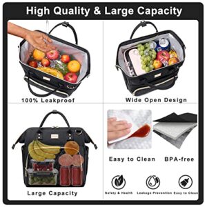 Weitars Lunch Bag for Women, Insulated Lunch Bag, Leak Proof Cooler Bag, Large Lunch Tote for Work with Side Pockets and Shoulder Strap Lunch Box for Women, Reusable Lunch Bag for Picnic School Beach