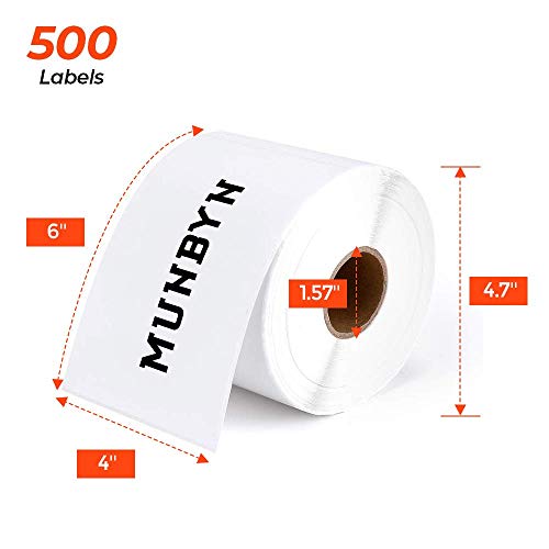 MUNBYN Shipping Label Printer, 4x6 Label Printer for Shipping Packages, USB Thermal Printer for Shipping Labels Home Small Business, with Software for Instant Conversion from 8x11 to 4x6 Labels