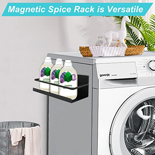 Feokely 2 Pack Magnetic Spice Rack, Premium Quality Magnetic Spice Rack for Refrigerator, Strong Magnetic Spice Rack for Holding Jars, Perfect Space Saving Magnetic Shelf