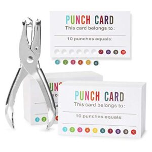 onedone reward punch cards (pack of 200) behavior incentive awards for kids students teachers home classroom school business loyalty gift card – 3.5″ x 2″