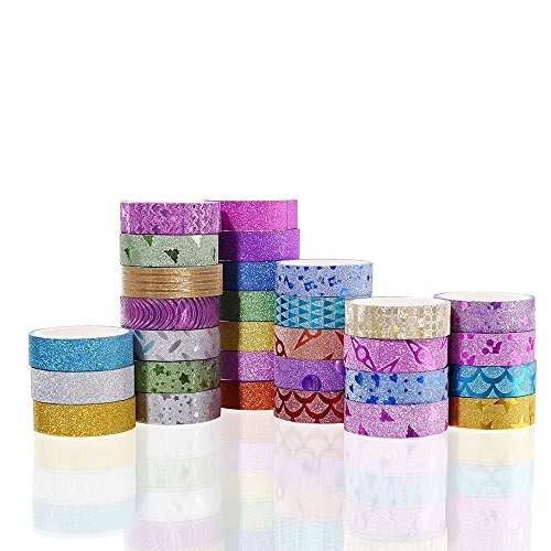 30 Rolls Washi Masking Tape Set,Decorative Craft Tape Collection for DIY and Gift Wrapping with Colorful Designs and Patterns