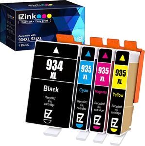 e-z ink (tm compatible ink cartridge tray replacement for hp 934 935 high yield 934xl 935xlcompatible with officejet 6830 6230 6815 6812 6835 6820 printer (4 pack)