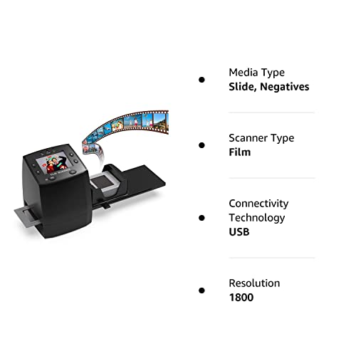 DIGITNOW! 135 Film Negative Scanner High Resolution Slide Viewer,Convert 35mm Film &Slide to Digital JPEG Save into SD Card, with Slide Mounts Feeder No Computer/Software Required