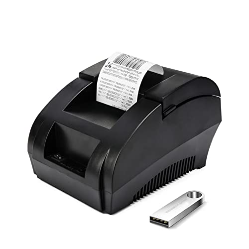 TeinenRon T5890K Receipt Printer 58mm Thermal POS Printer USB Desktop Barcode Bill Printer 90mm/s High Speed Mini Small Printing Machine Support ESC/POS for Shipping/Business/Restaurant/Kitchen