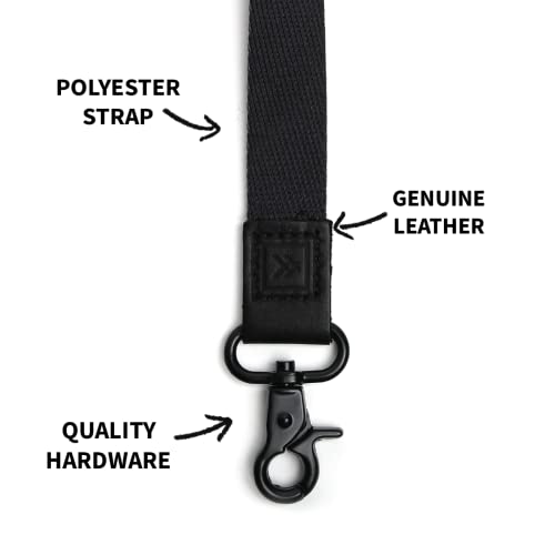 Thread Wallets Cool Neck Lanyard for Men & Women | Cute Key ID Badge & Wallet Holder (Black)