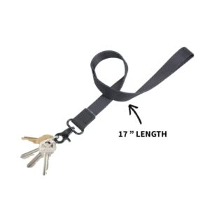 Thread Wallets Cool Neck Lanyard for Men & Women | Cute Key ID Badge & Wallet Holder (Black)