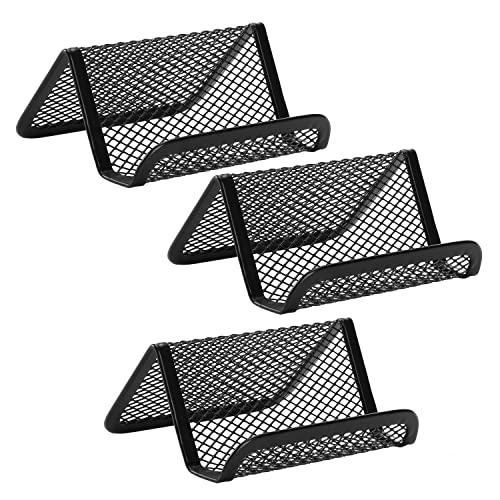 Mr. Pen- Metal Mesh Business Card Holder, 3 Pack, Black, Card Holder for Desk, Card Holder for Business Cards, Desk Card Holder, Business Card Stand, Business Card Display, Card Holder for Office