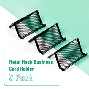 Mr. Pen- Metal Mesh Business Card Holder, 3 Pack, Black, Card Holder for Desk, Card Holder for Business Cards, Desk Card Holder, Business Card Stand, Business Card Display, Card Holder for Office