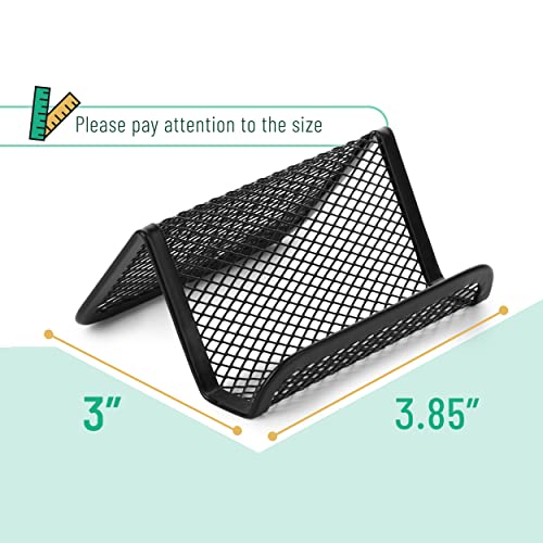 Mr. Pen- Metal Mesh Business Card Holder, 3 Pack, Black, Card Holder for Desk, Card Holder for Business Cards, Desk Card Holder, Business Card Stand, Business Card Display, Card Holder for Office