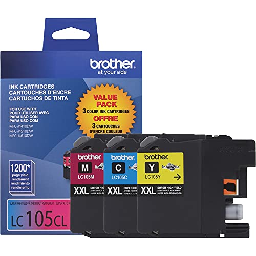 Brother Genuine LC1053PKS Super High Yield XXL Ink Cartridges,Cyan, magenta, yellow