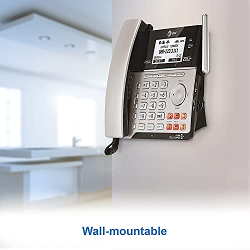 AT&T TL86103 2-Line Corded/Cordless for Small Business with Answering Machine, 2-Mailboxes, Connect-to-Cell, Caller ID Announcer, Intercom, Line-power, Long Range & Expandable to 12 Handsets