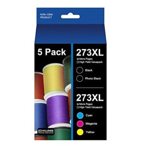 273xl ink cartridge high capacity remanufactured ink replacement for epson 273xl ink cartridges combo pack use with xp820 xp810 xp800 xp620 xp610 xp600 xp520 printer tray (bcmypb, 5 pack)