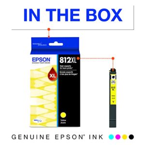 Epson T812 DURABrite Ultra Ink High Capacity Yellow Cartridge (T812XL420-S) for Select Workforce Pro Printers