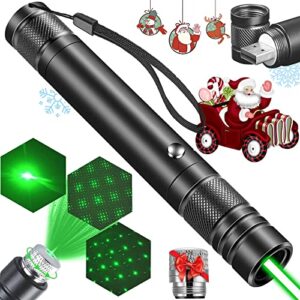 Green Laser Pointer High Power, Strong High Power Laser Pointer Long Range Green Laser Light Pointer Toys Lazer Pointer High Power for Presentations Outdoor Hunting Laser Pointer USB Rechargeable