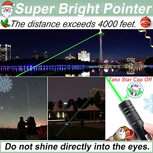 Green Laser Pointer High Power, Strong High Power Laser Pointer Long Range Green Laser Light Pointer Toys Lazer Pointer High Power for Presentations Outdoor Hunting Laser Pointer USB Rechargeable