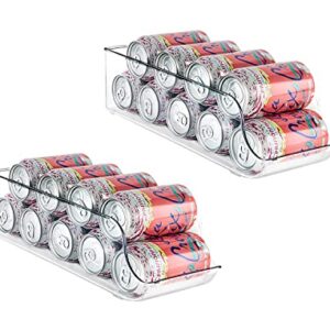 Soda Can Organizer for Pantry/Refrigerator Pack of 2 - Holds Up To 9 Cans (7oz) - Beverage & Canned Food Organizer By Homeries