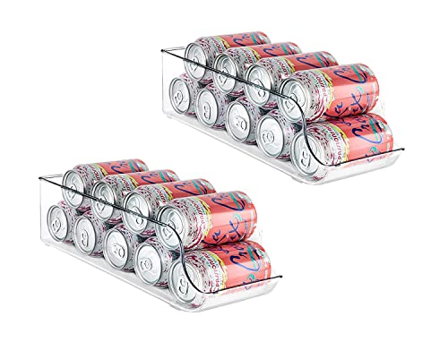 Soda Can Organizer for Pantry/Refrigerator Pack of 2 - Holds Up To 9 Cans (7oz) - Beverage & Canned Food Organizer By Homeries