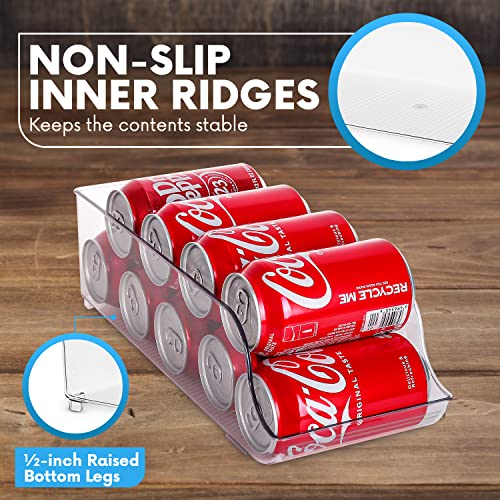 Soda Can Organizer for Pantry/Refrigerator Pack of 2 - Holds Up To 9 Cans (7oz) - Beverage & Canned Food Organizer By Homeries