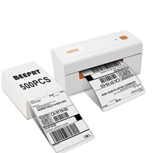 beeprt shipping label printer & 4″ x 6″ direct thermal labels (500 pcs)