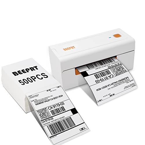 beeprt Shipping Label Printer & 4" X 6" Direct Thermal Labels (500 PCS)