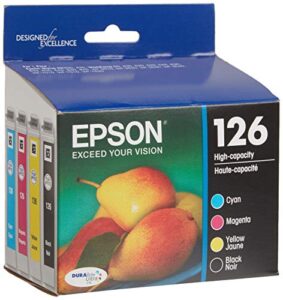 epson t126120-bcs durabrite ultra black and color combo pack high capacity -cartridge -ink
