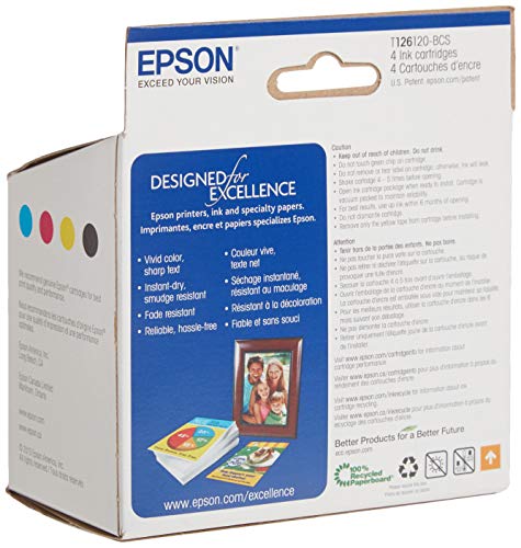 Epson T126120-BCS DURABrite Ultra Black and Color Combo Pack High Capacity -Cartridge -Ink