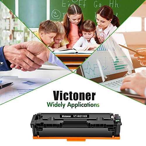 VICTONER 206X 206A Toner Cartridges 4 Pack High Yield (with Chip) Compatible Replacement for HP 206X 206A W2110X W2110A Work for HP Color MFP M283fdw M283cdw M283 Pro M255dw Printer Set Ink (B/C/Y/M)