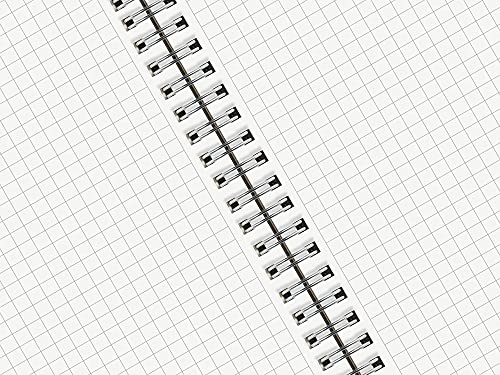 HULYTRAAT Large Graph Ruled Wirebound Spiral Notebook, 8.5 x 11 Inches, 5mm Grid (2 sq/cm) Paper Pad, Premium 100gsm Ivory White Acid-Free Paper, 128 Squared/Grid Pages per Book (Pack of 2)
