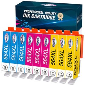 paeolos compatible 564xl ink cartridge replacement for hp 564 xl use with hp deskjet 3520 3522 officejet 4620 photosmart 5520 6510 6520 7520 7525, 9 packs (3 cyan, 3 magenta, 3 yellow)