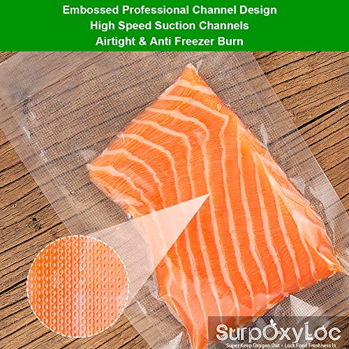 SurpOxyLoc 6 Pack 8"x20'(3Rolls) and11"x20'(3Rolls) Food Vacuum Sealer Bags Rolls with BPA Free,Heavy Duty,Great for Sous Vide and Vac Seal storage