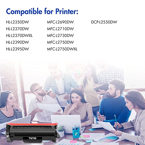 INFITONER TN-760 Toner Cartridge Black High Yield Compatible Replacement for Brother TN760 TN 760 TN730 TN-730 for MFC-L2710DW HL-L2395DW HL-L2350DW HL-L2370DW Printer (Toner TN-730/TN-760, 4-Pack)