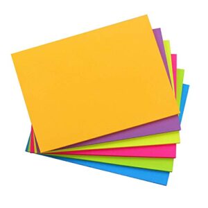 sticky notes 8×6, 6 color bright colorful sticky pad, 6 pads/pack, 45 sheets/pad, self-sticky note pads