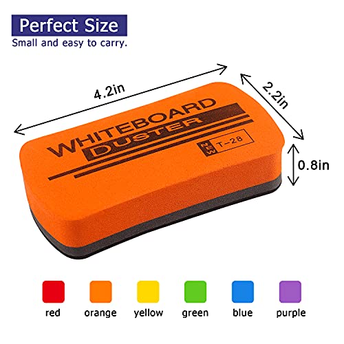 6 Pack White Board Erasers Magnetic Whiteboard Dry Eraser for White Board, Whiteboard Erasers for Kids Classroom, 6 Colors