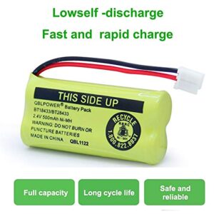 QBLPOWER 2.4V Rechargeable Battery Compatible with AT&T Vtech Phones BT18433 BT184342 BT28433 BT284342 BT-8300 BATT-6010 BT1011 BT1018 BT1022 BT1031 89-1326-00-00/89-1330-01-00/CPH-515D(Pack of 2)