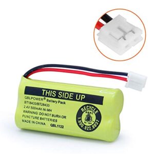 QBLPOWER 2.4V Rechargeable Battery Compatible with AT&T Vtech Phones BT18433 BT184342 BT28433 BT284342 BT-8300 BATT-6010 BT1011 BT1018 BT1022 BT1031 89-1326-00-00/89-1330-01-00/CPH-515D(Pack of 2)