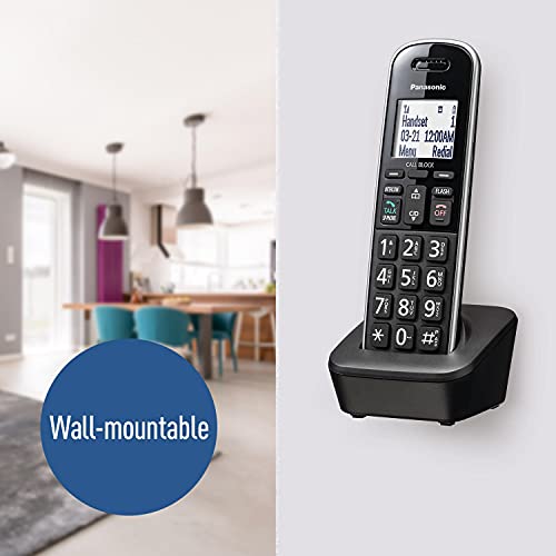 Panasonic Expandable Corded/Cordless Phone System with Answering Machine and One Touch Call Blocking – 1 Handset - KX-TGB850B (Black)