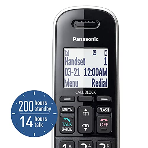 Panasonic Expandable Corded/Cordless Phone System with Answering Machine and One Touch Call Blocking – 1 Handset - KX-TGB850B (Black)