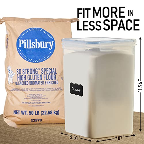 Extra Large Food Storage Containers with Airtight Lids, Set of 2 (8.5L / 287 Oz) MAXIMIZE Storage Space for Flour Sugar Rice Baking Supply, Kitchen & Pantry Bulk Food Storage for Kitchen Organization