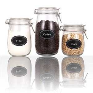 SWOMMOLY 771 Printed Spice Jar Labels with Extra Write-on Labels, Pantry Stickers and Chalk Marker Pen. Chalkboard and Transparent Labels Set