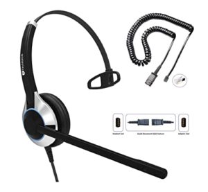 truvoice hd-500 deluxe office/call center headset with noise canceling microphone & hd speakers – compatible with mitel, nortel, avaya digital, polycom, shoretel, aastra, digium, allworx, esi, fanvil