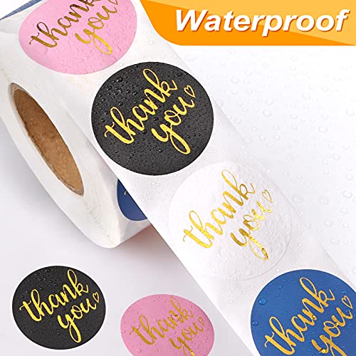 800Pcs Thank You Stickers 1.5", 4-Color Thank You Stickers Roll, Thank You for Small Business Adhesive Sticker Labels, Round Stickers for Business, Birthdays, Weddings, Giveaways, Party