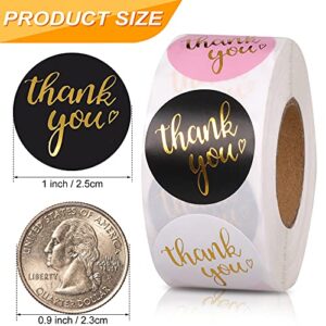 800Pcs Thank You Stickers 1.5", 4-Color Thank You Stickers Roll, Thank You for Small Business Adhesive Sticker Labels, Round Stickers for Business, Birthdays, Weddings, Giveaways, Party