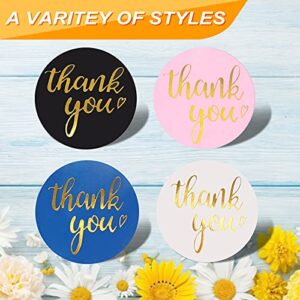 800Pcs Thank You Stickers 1.5", 4-Color Thank You Stickers Roll, Thank You for Small Business Adhesive Sticker Labels, Round Stickers for Business, Birthdays, Weddings, Giveaways, Party